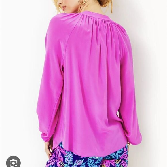 Lilly Pulitzer Saige Long Sleeve Silk Top - Picture 2 of 4